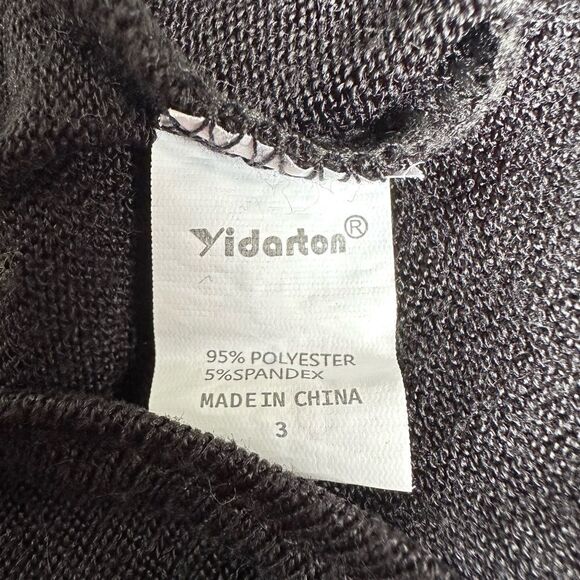 🔃Yidarton Gray And Black Front Twist Short Sleeve Shirt - Picture 5 of 6